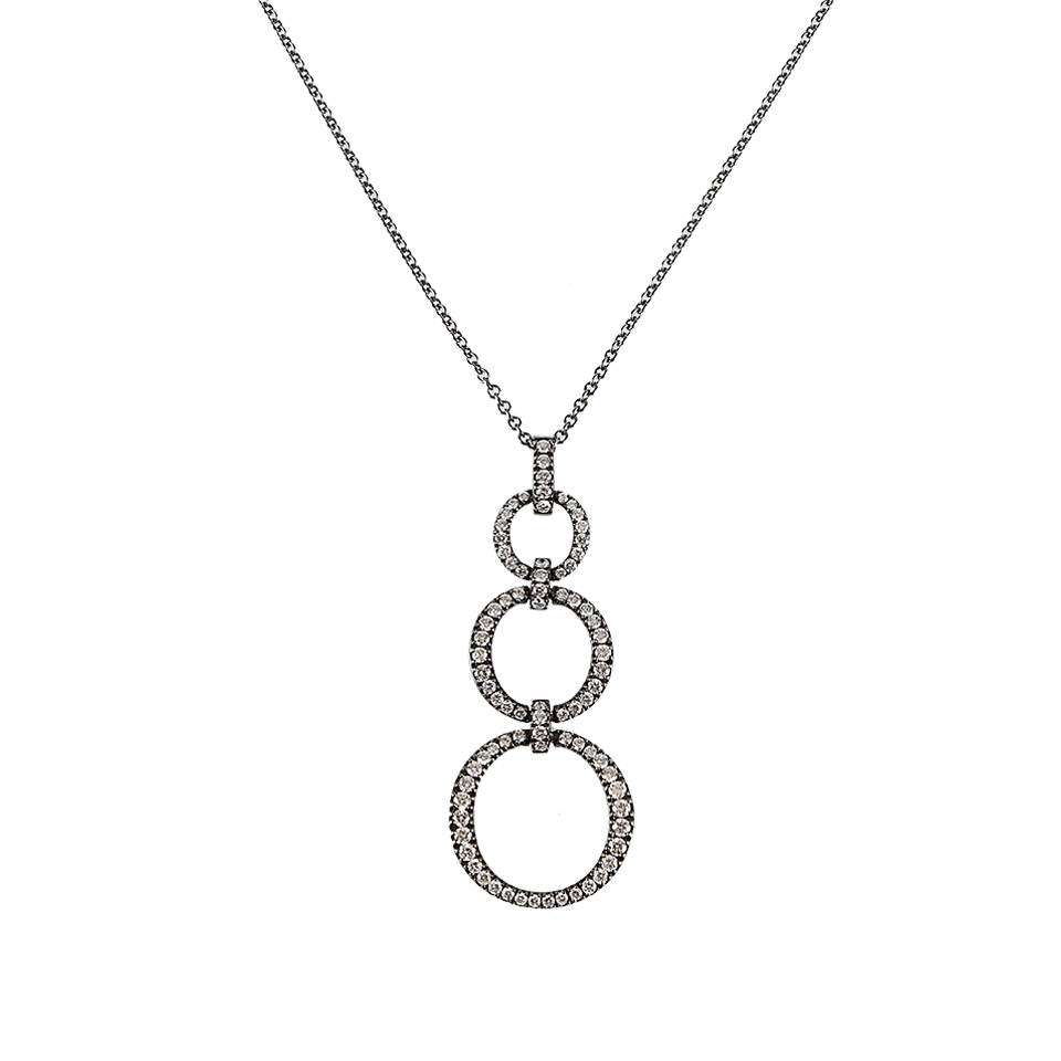 ARUNASHI-Three-Diamond Circle Necklace-BLCK GLD