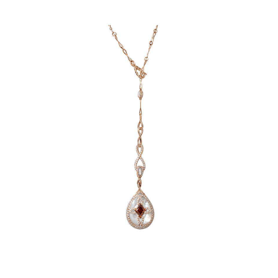 ARUNASHI-Orange Kite Diamond Necklace-ROSE GOLD