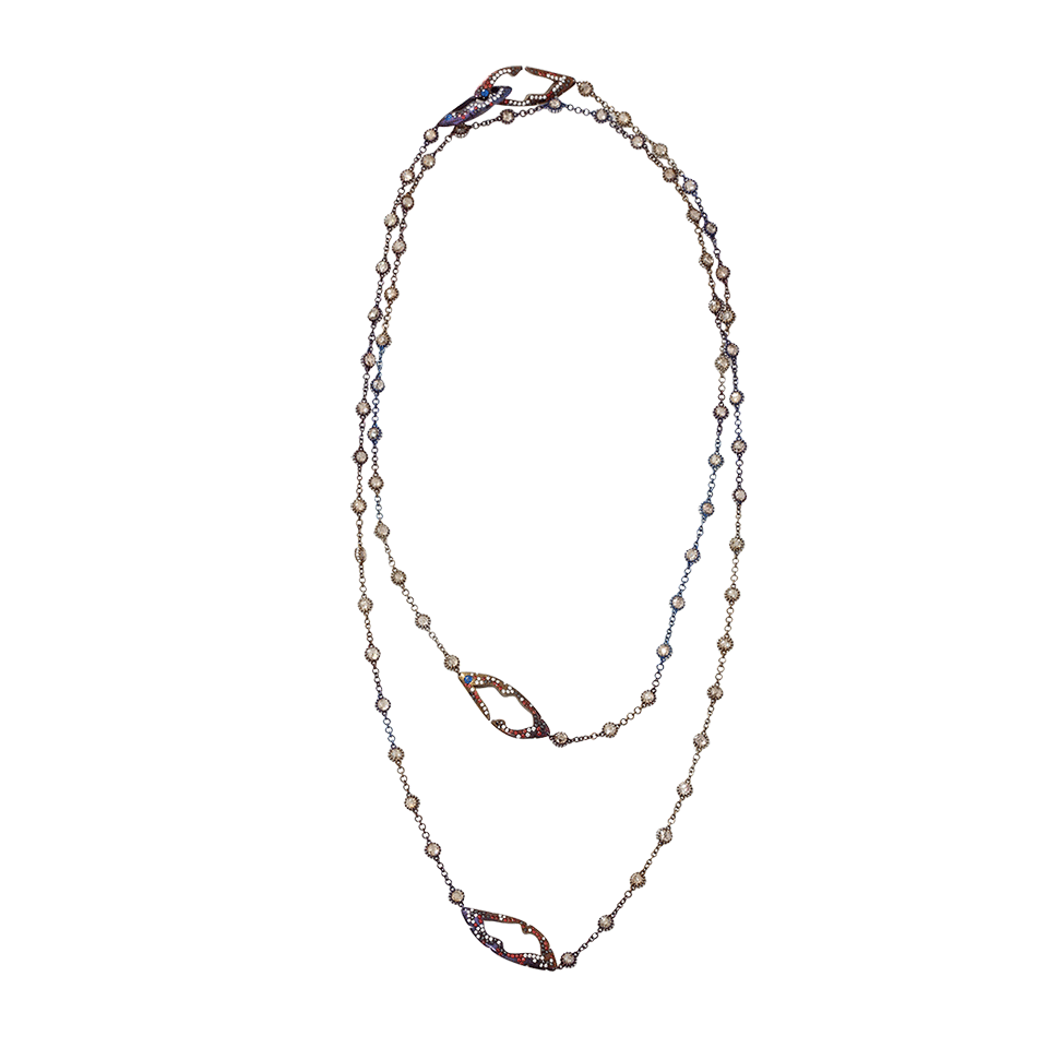 ARUNASHI-Rosecut Cognac Diamond Chain-TITANIUM
