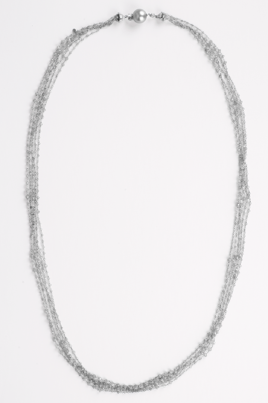 ARUNASHI-Silver South Sea Pearl Wrap Necklace-WHITE GOLD