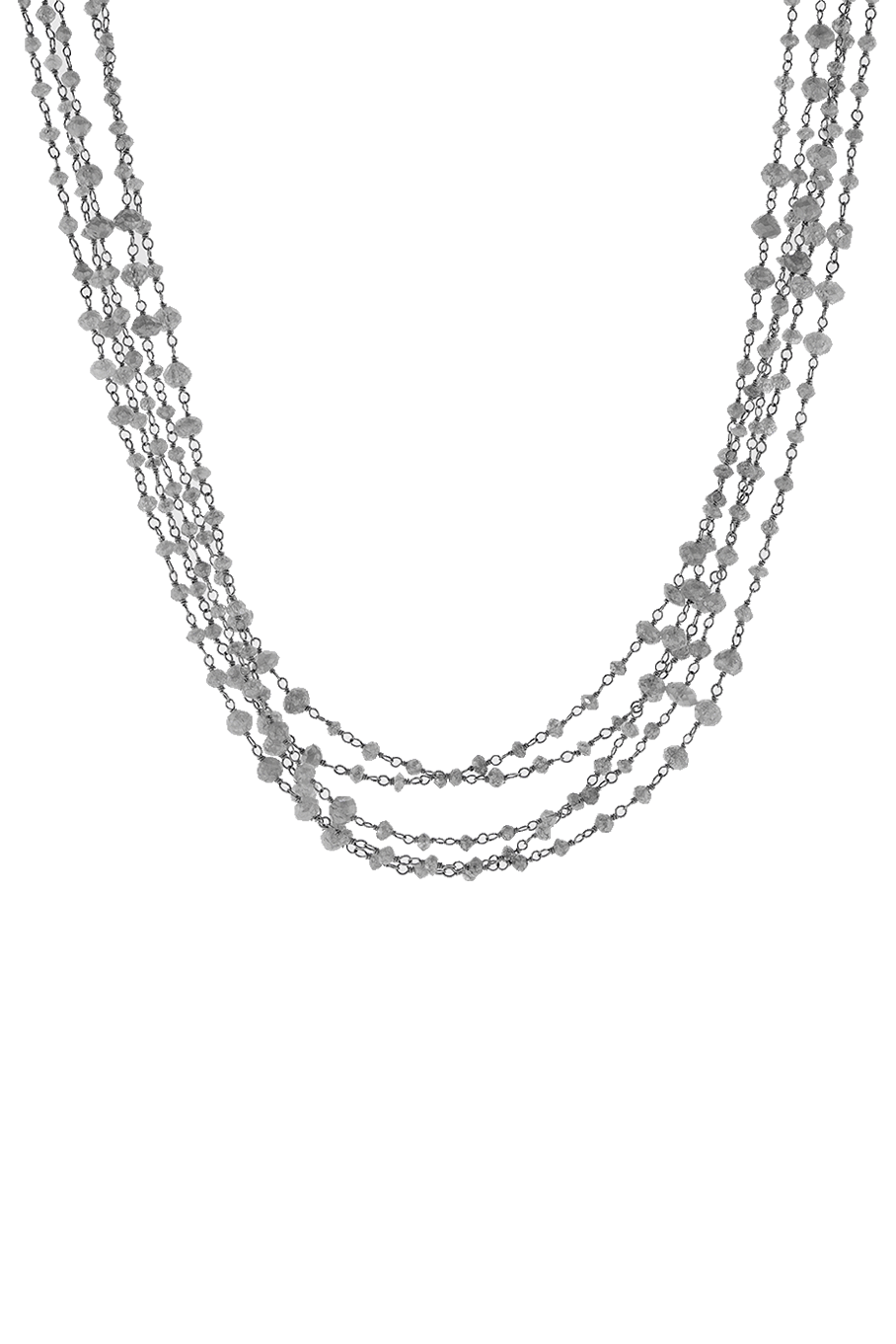 ARUNASHI-Silver South Sea Pearl Wrap Necklace-WHITE GOLD