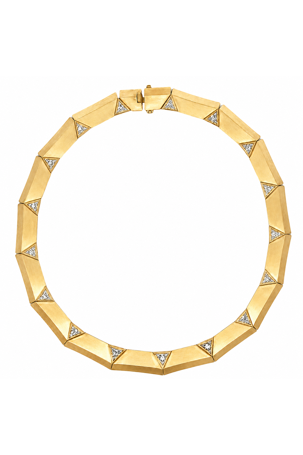 Diamond Triangle Enigma Necklace-YELLOW GOLD-JEWELRYFINE JEWELNECKLACE O-ARUNASHI