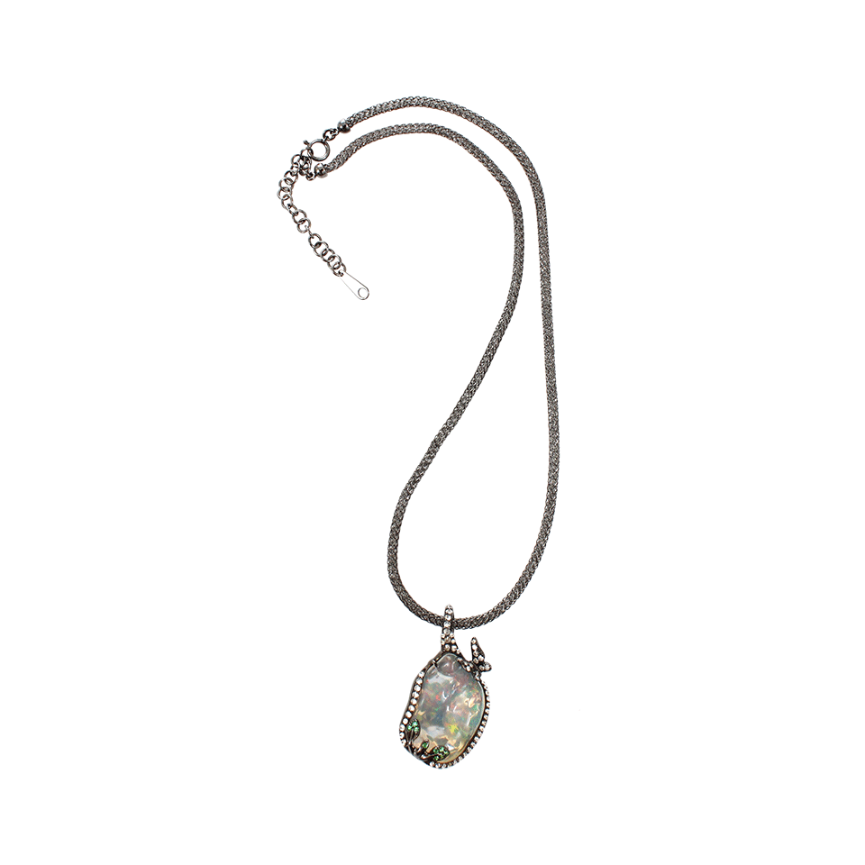 ARUNASHI-Fire Opal Butterfly Pendant-BLACK GOLD