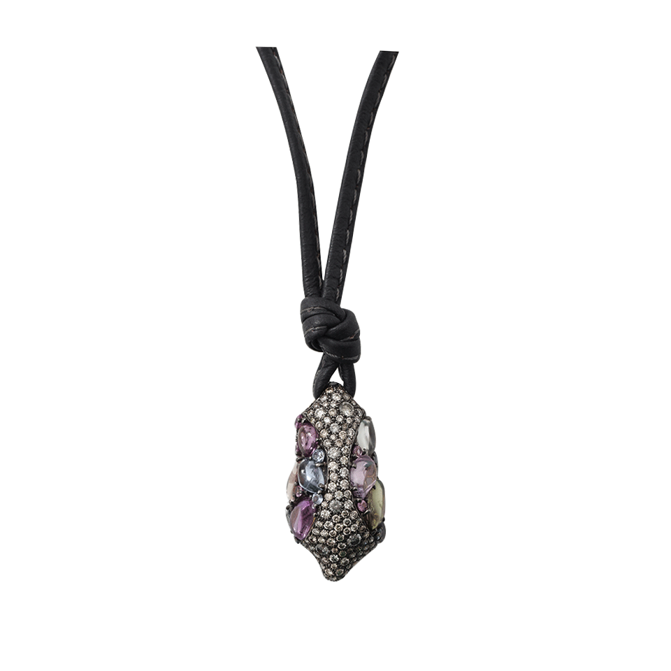 ARUNASHI-Multi-Color Sapphire Pendant-BLACK GOLD