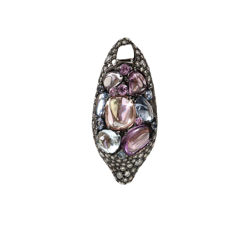 ARUNASHI-Multi-Color Sapphire Pendant-BLACK GOLD