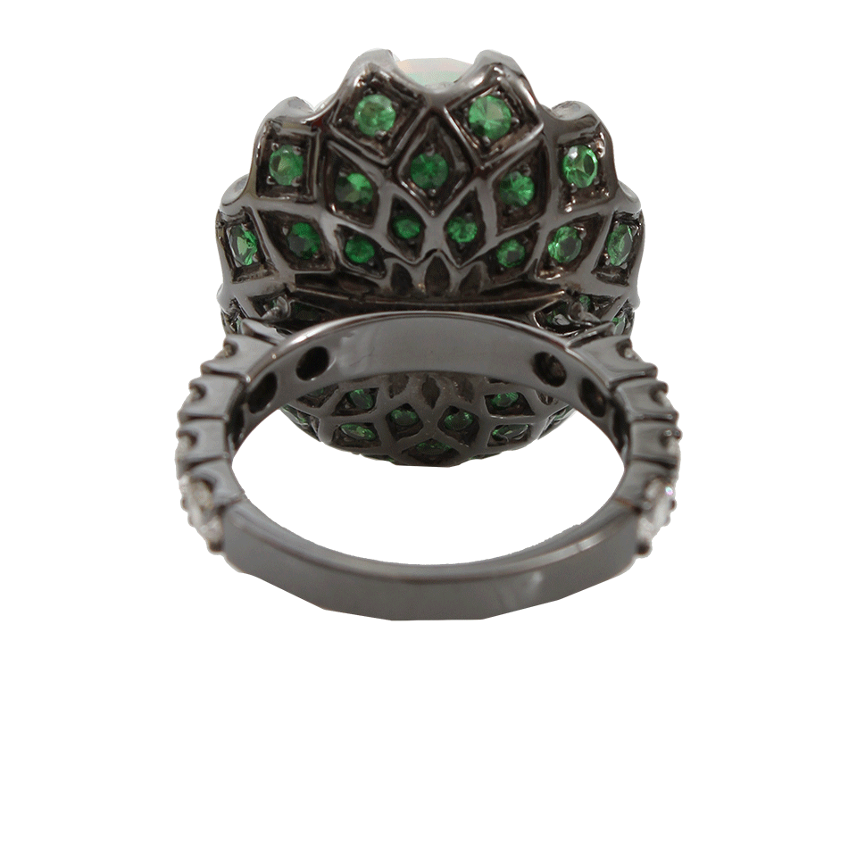 ARUNASHI-Opal Ring In Claw Setting-BLACK GOLD