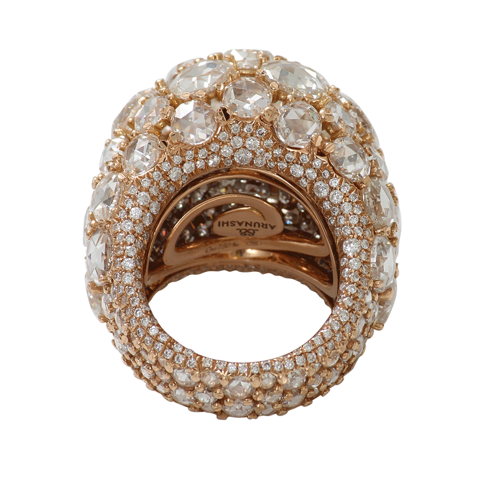 ARUNASHI-Diamond Old Mine Dome Ring-ROSE GOLD