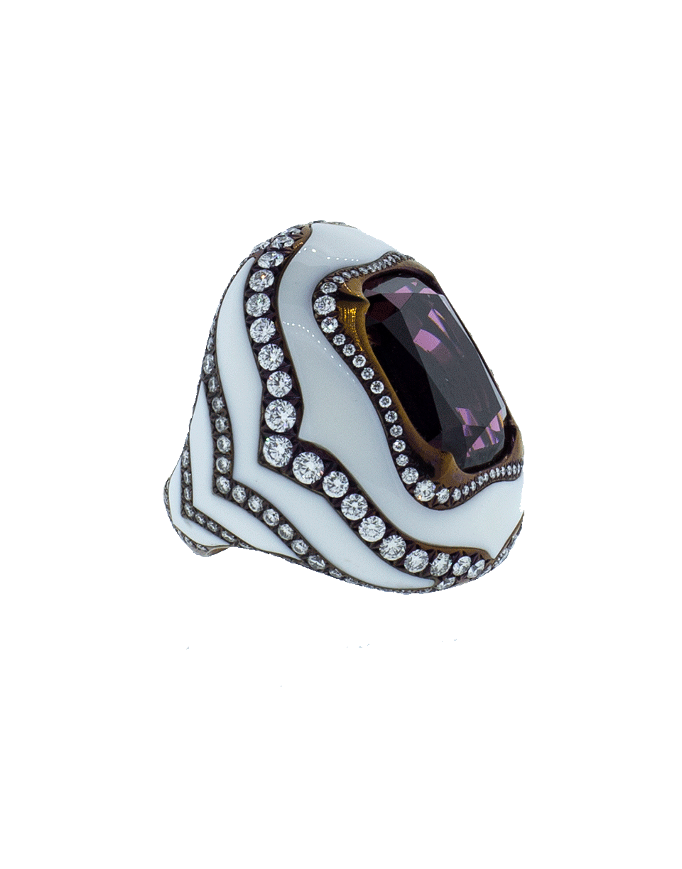 ARUNASHI-Rhodolite Ring-TITANIUM