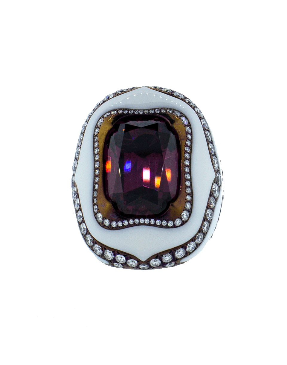 ARUNASHI-Rhodolite Ring-TITANIUM