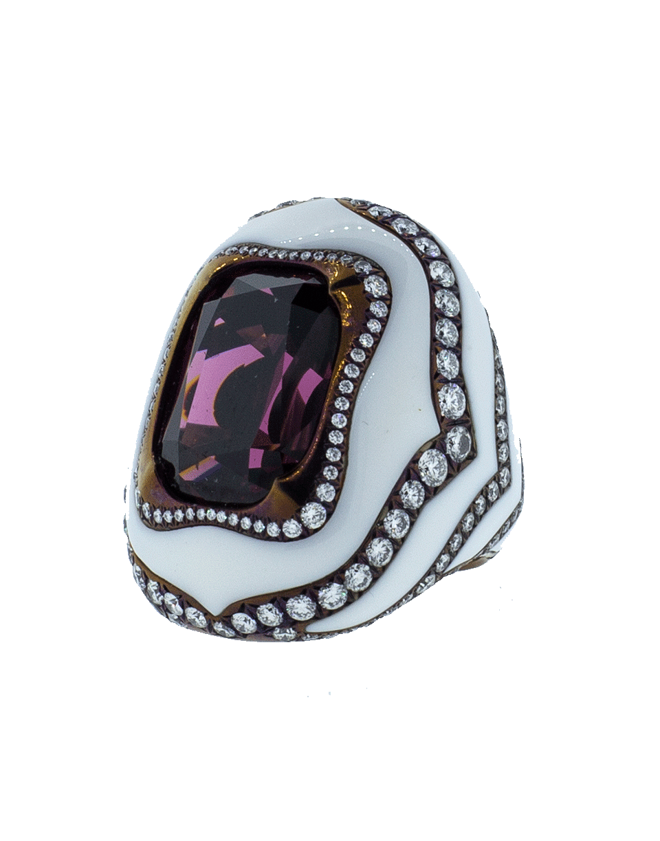 ARUNASHI-Rhodolite Ring-TITANIUM