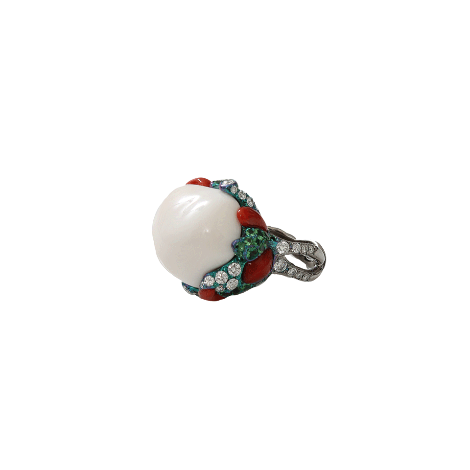 ARUNASHI-White Coral Ring-TITANIUM