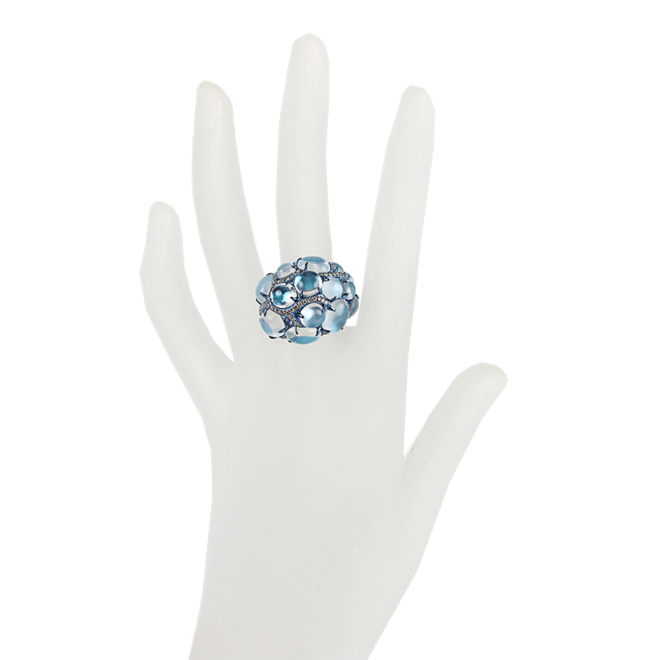 ARUNASHI-Blue Moonstone Ring-TITANIUM