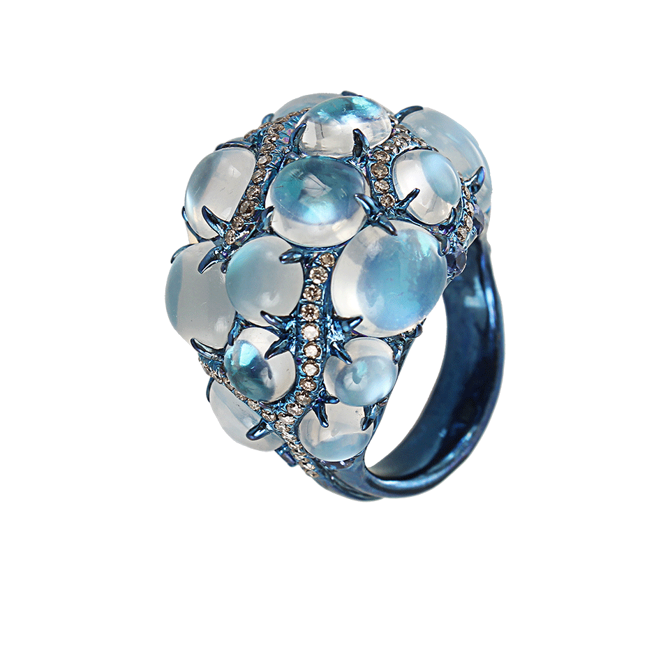 ARUNASHI-Blue Moonstone Ring-TITANIUM