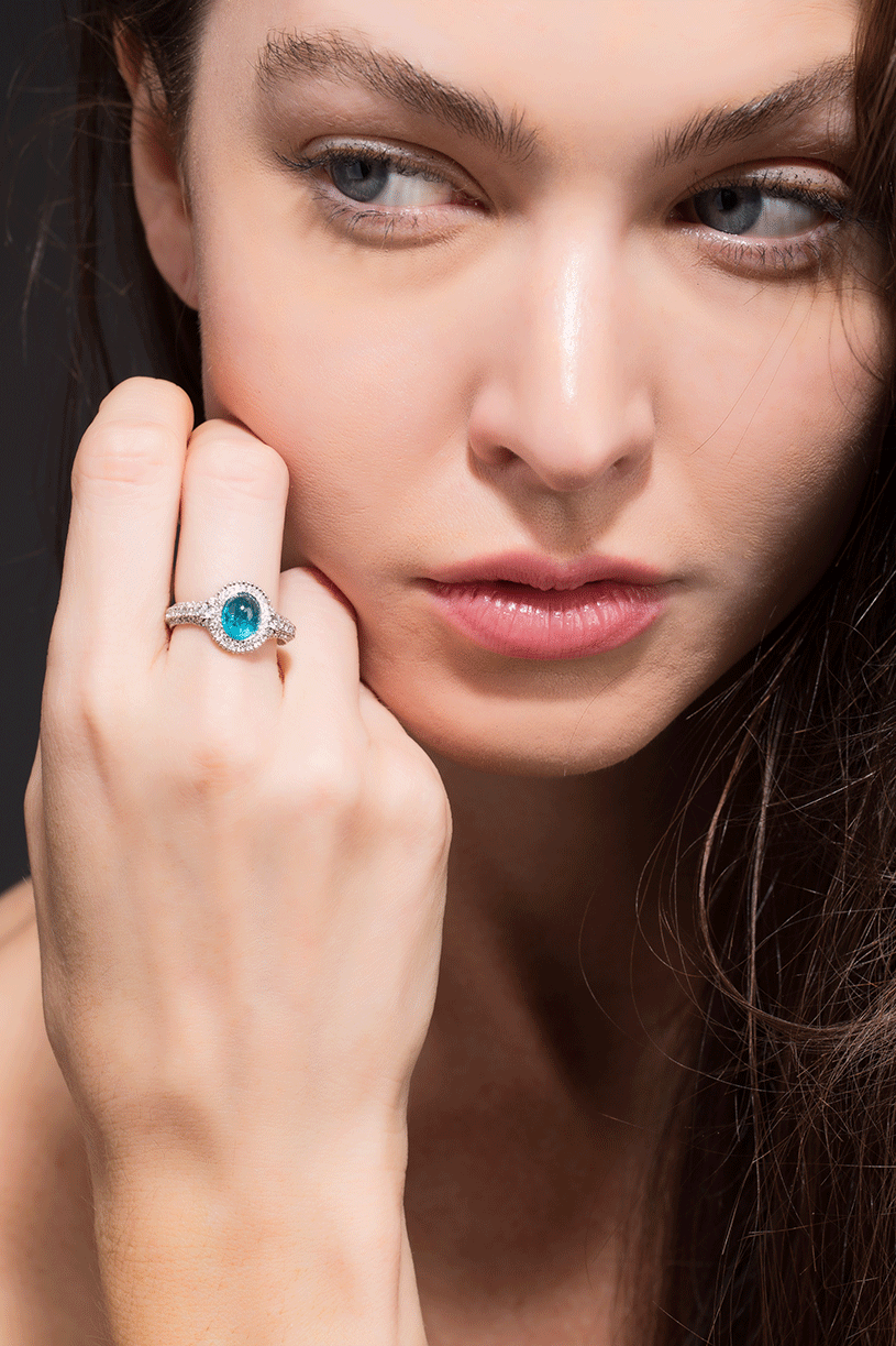 ARUNASHI-Brazilian Paraiba Ring-WHITE GOLD
