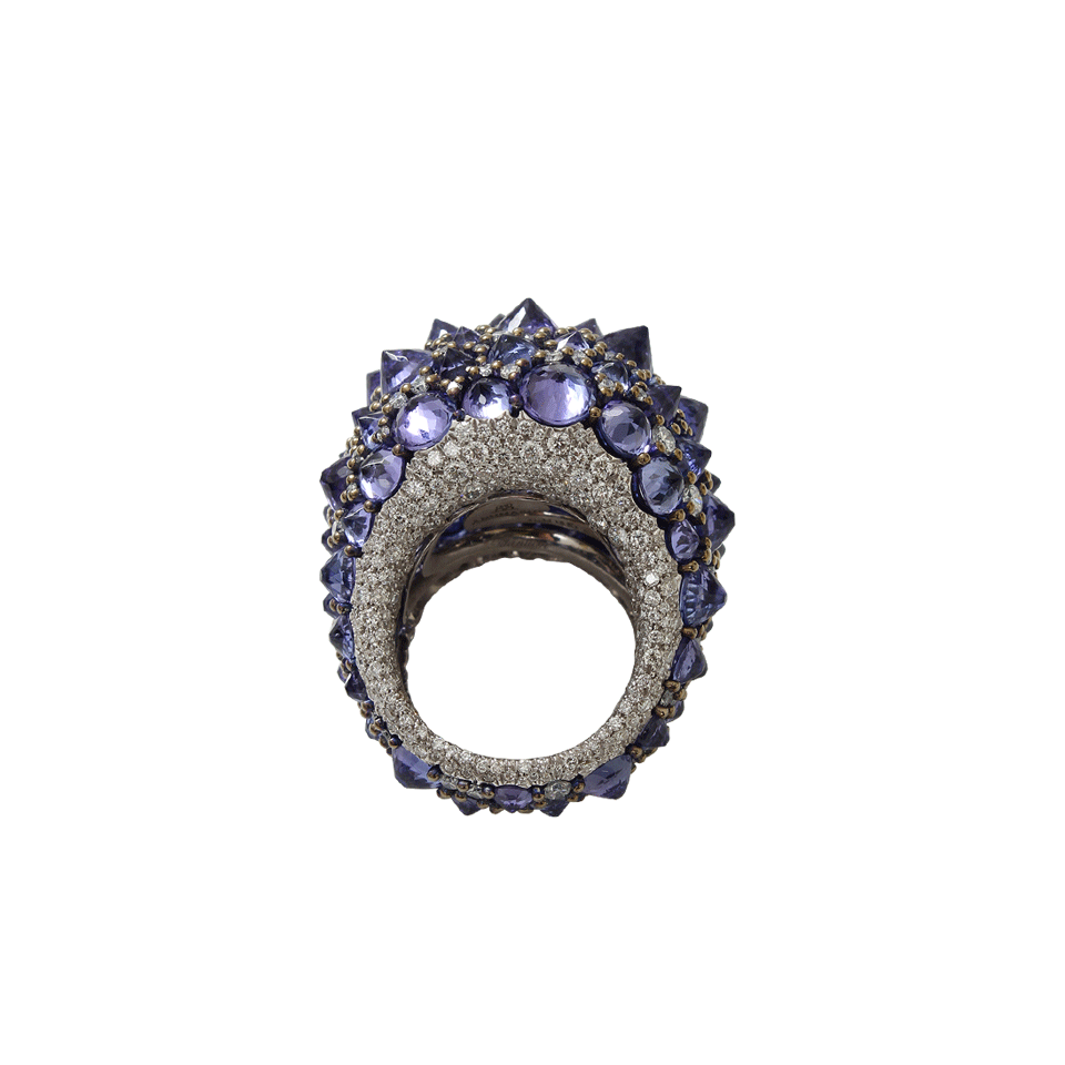 ARUNASHI-Tanzanite Reverse Set Ring-WHITE GOLD