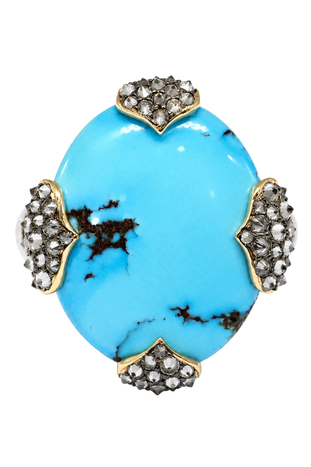 Turquoise Diamond Ring-YELLOW GOLD-6.75-JEWELRYFINE JEWELRING-ARUNASHI