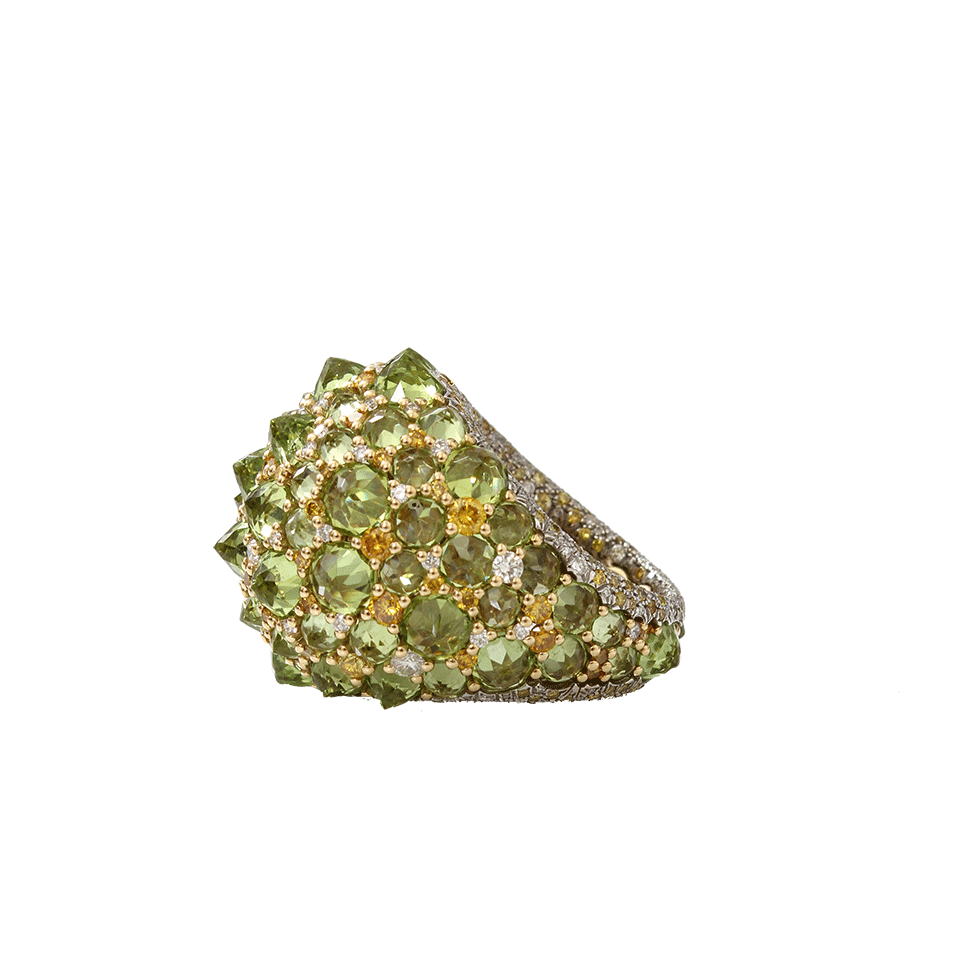 ARUNASHI-Peridot Reverse Set Dome Ring-YELLOW GOLD