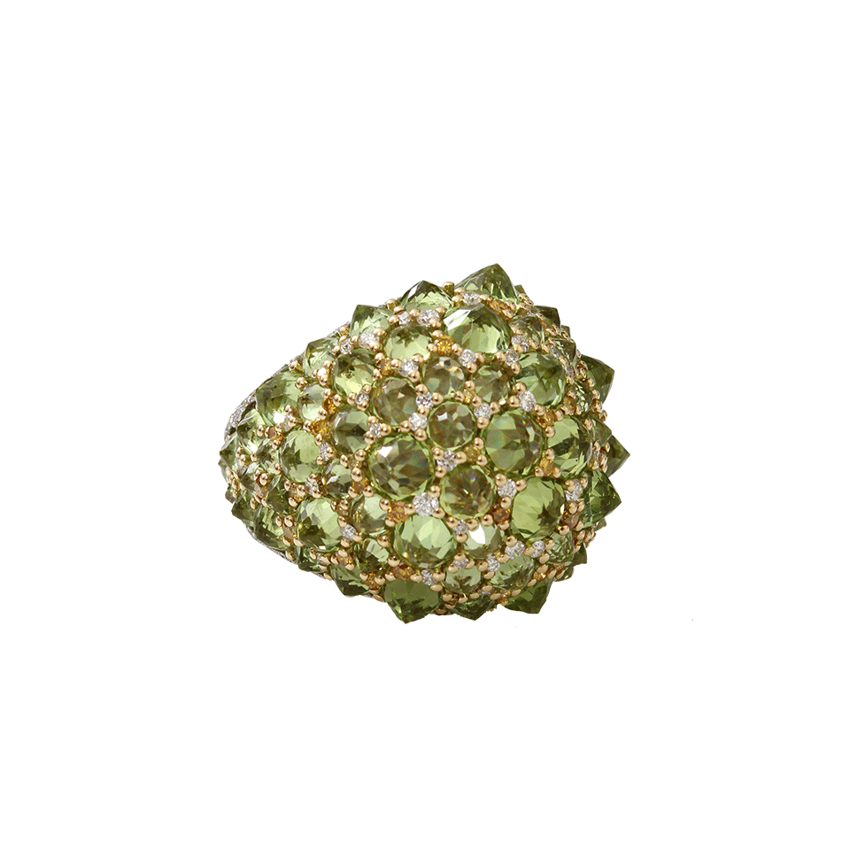 ARUNASHI-Peridot Reverse Set Dome Ring-YELLOW GOLD