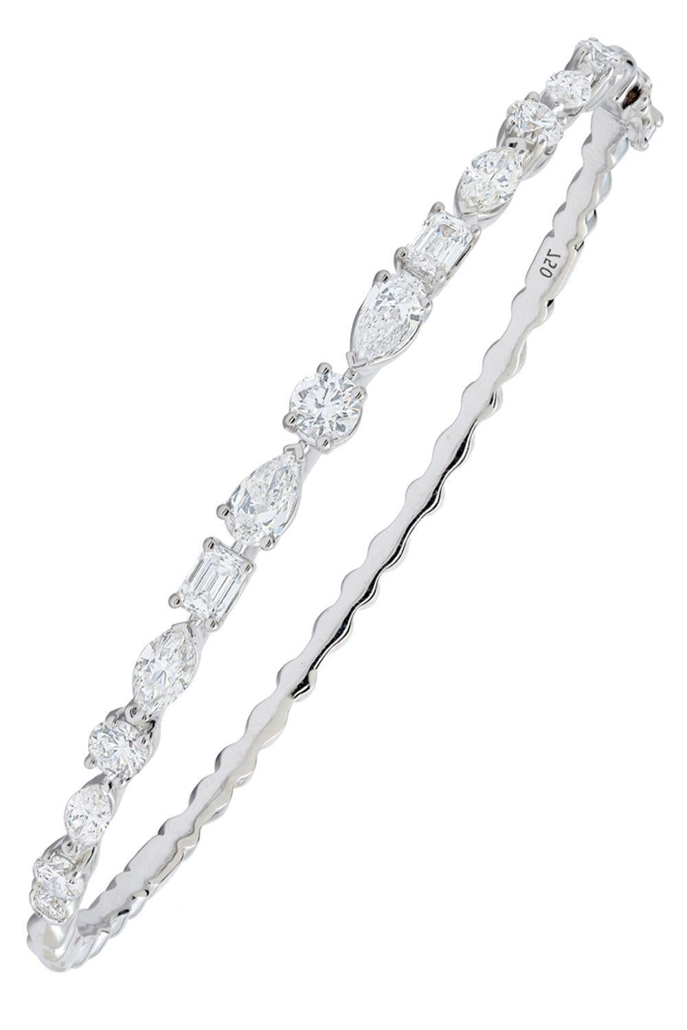  Diamond Multi-Shape Bangle Bracelet-WHITE GOLD-JEWELRYFINE JEWELBRACELET O-ARZANO 