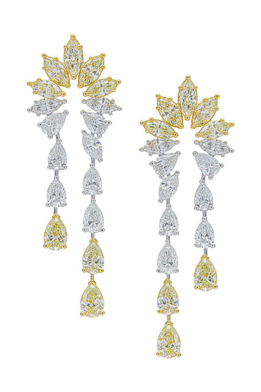 Diamond Drop Earrrings-WHITE GOLD-JEWELRYFINE JEWELEARRING-ARZANO