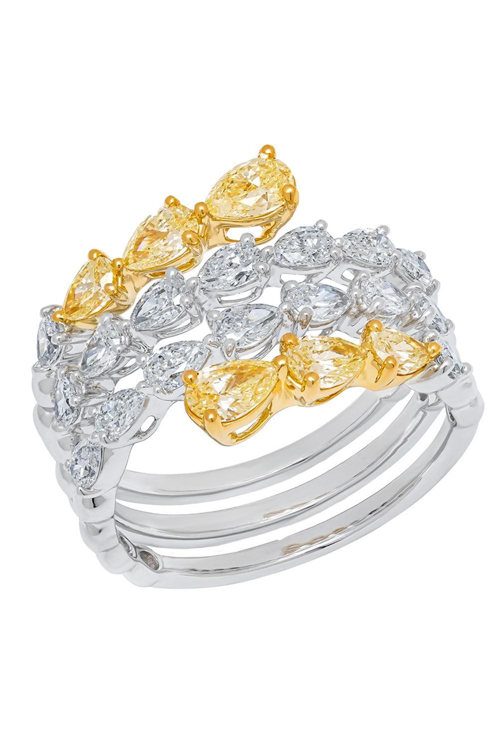  Diamond Four Row Ring-WHITE GOLD-6.75-JEWELRYFINE JEWELRING-ARZANO 