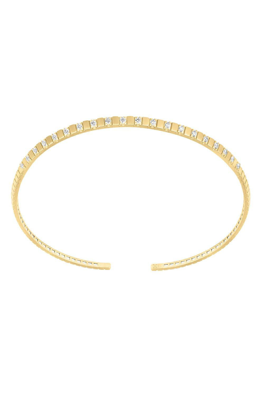 Diamond Shiraz Choker Necklace-YELLOW GOLD-16-JEWELRYFINE JEWELNECKLACE O-ASHAHA