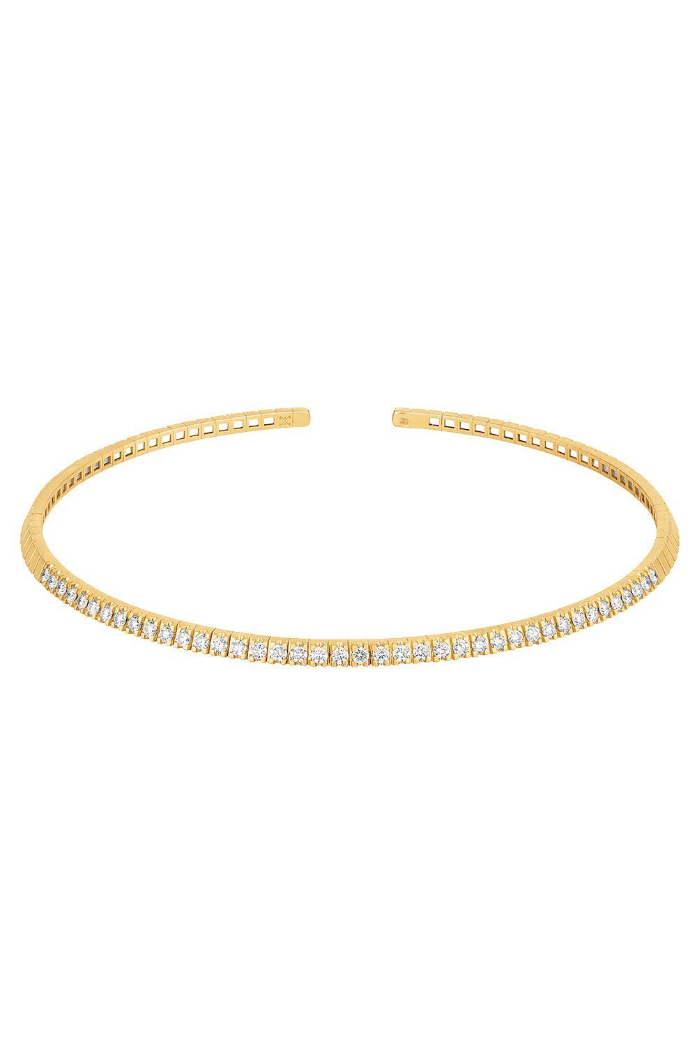 Diamond Shiraz Choker Necklace-YELLOW GOLD-16-JEWELRYFINE JEWELNECKLACE O-ASHAHA
