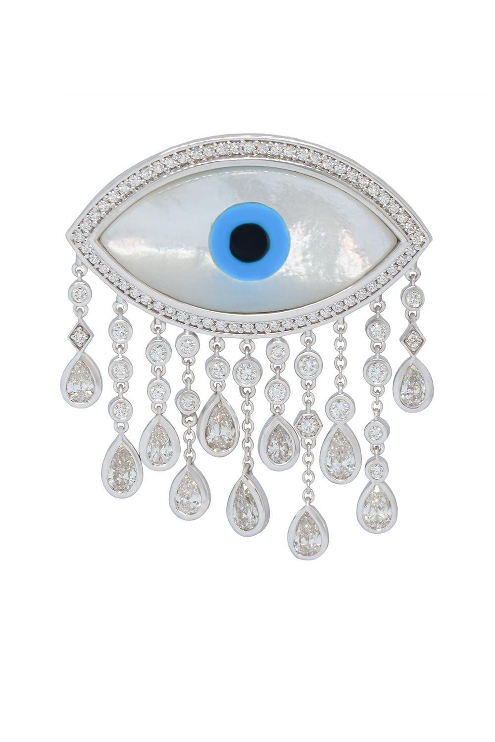 Diamond Evil Eye Waterfall Bag Charm-WHITE GOLD-JEWELRYFINE JEWELMISC-ASHNA MEHTA