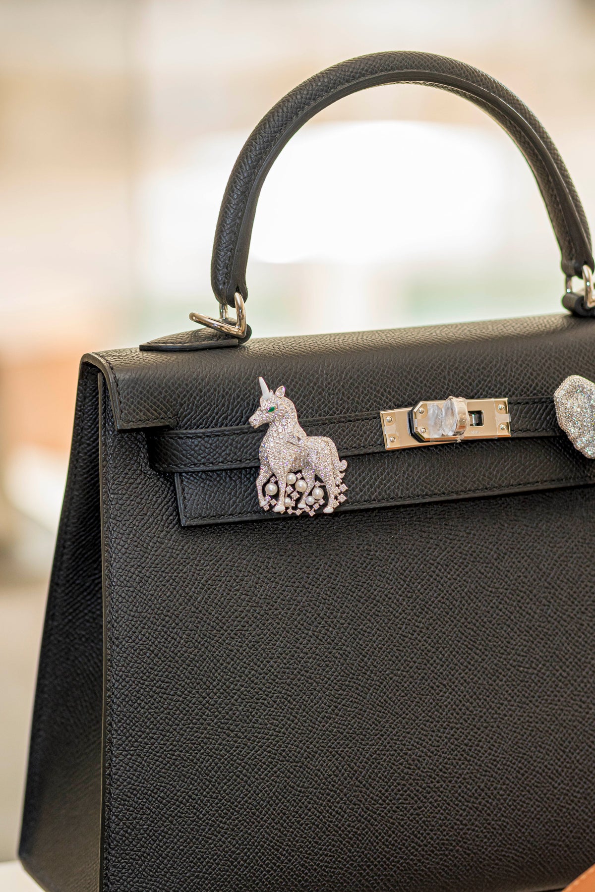 Diamond Unicorn Bag Charm-WHITE GOLD-JEWELRYFINE JEWELMISC-ASHNA MEHTA