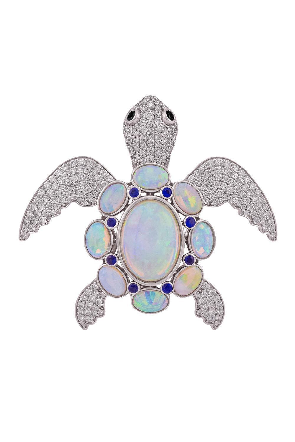 Opal Diamond Turtle Bag Charm-WHITE GOLD-JEWELRYFINE JEWELMISC-ASHNA MEHTA