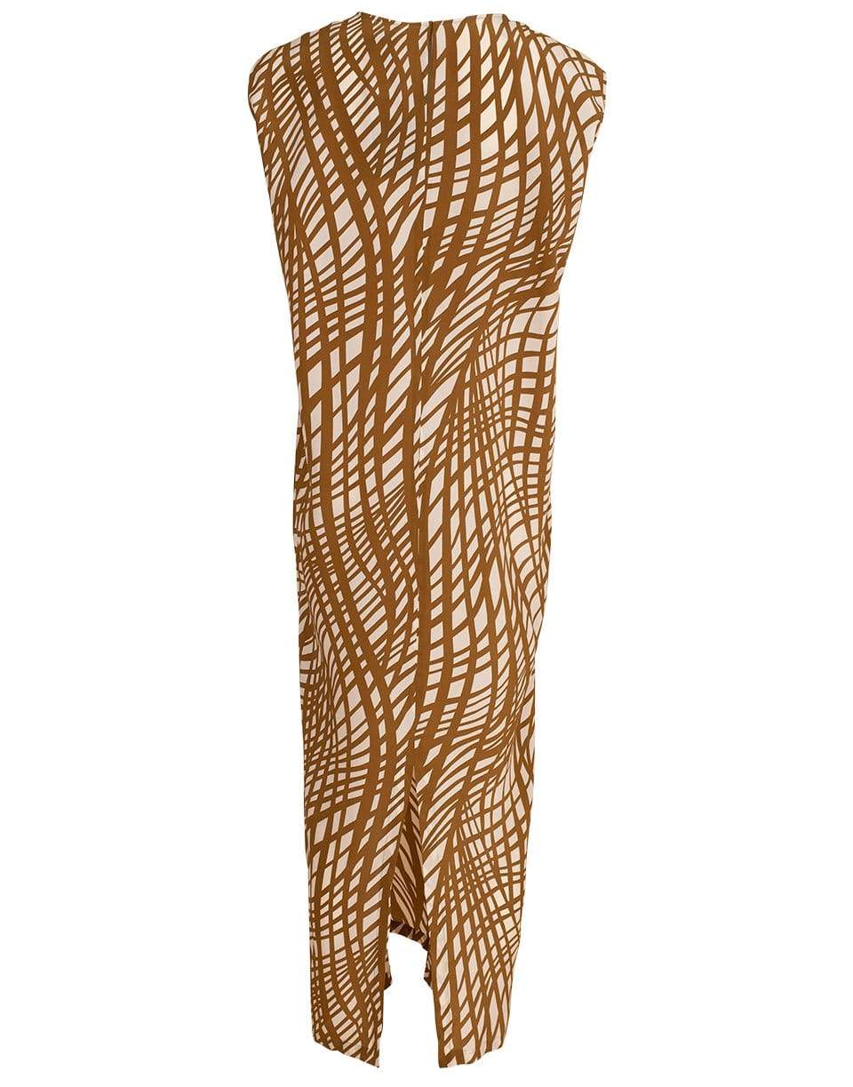 ASPESI-Long Round Neck Print Dress-