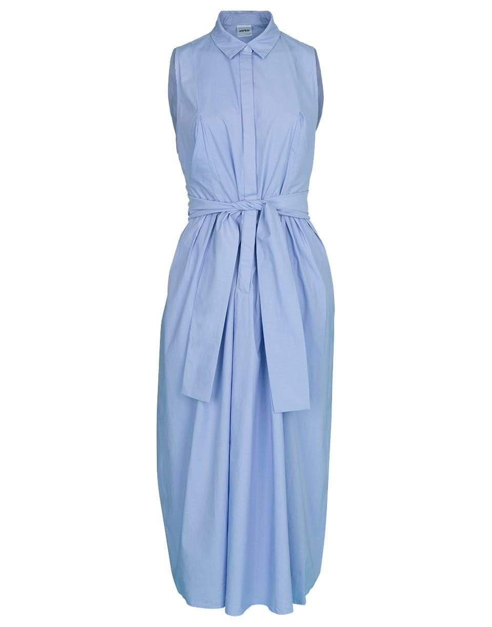 ASPESI-Sleeveless Tie Waist Shirtdress-