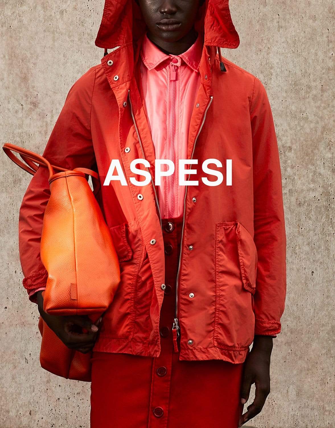 ASPESI-Hooded Parka Caponata - Vermilion-