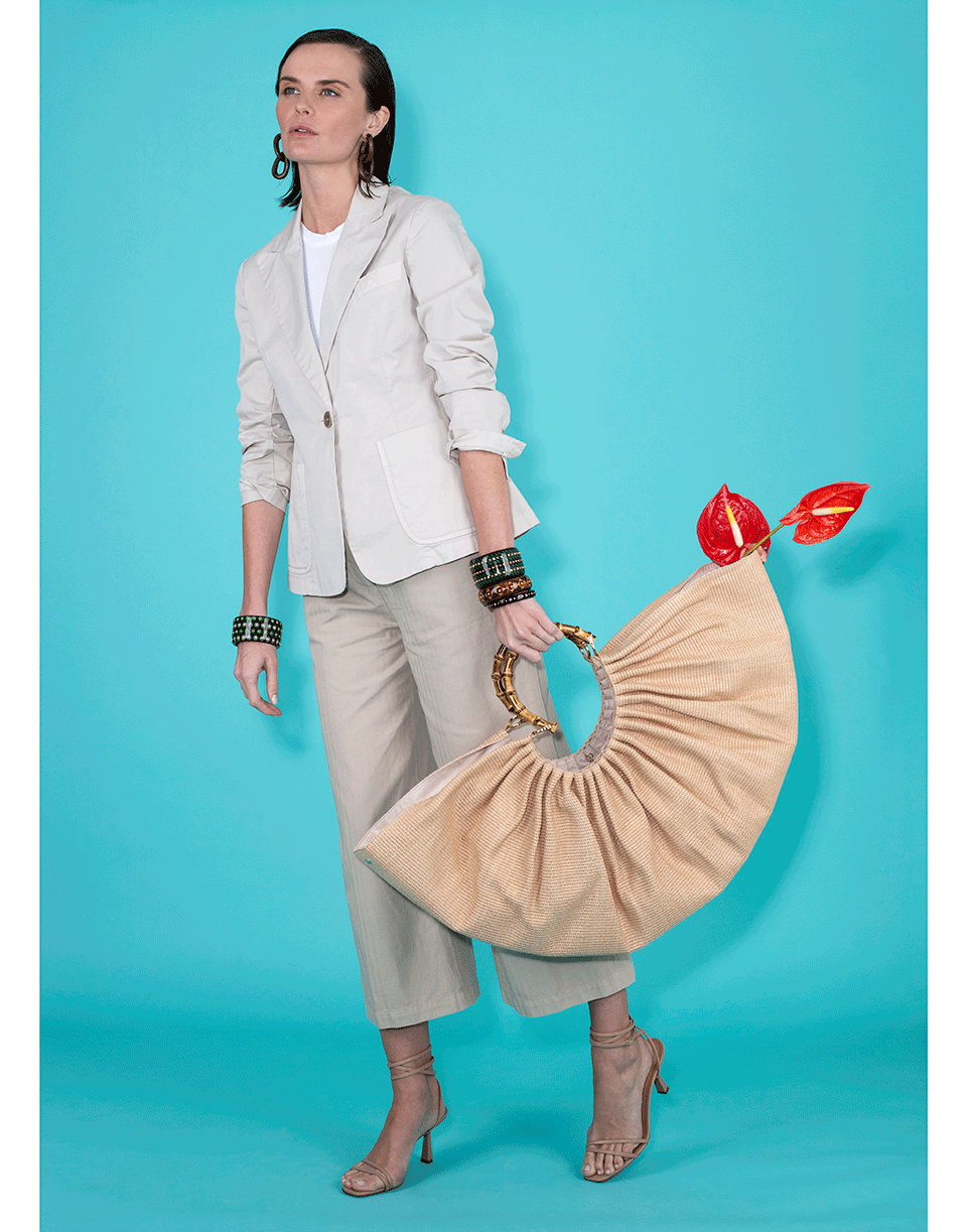 ASPESI-Cotton Linen Cropped Pant-