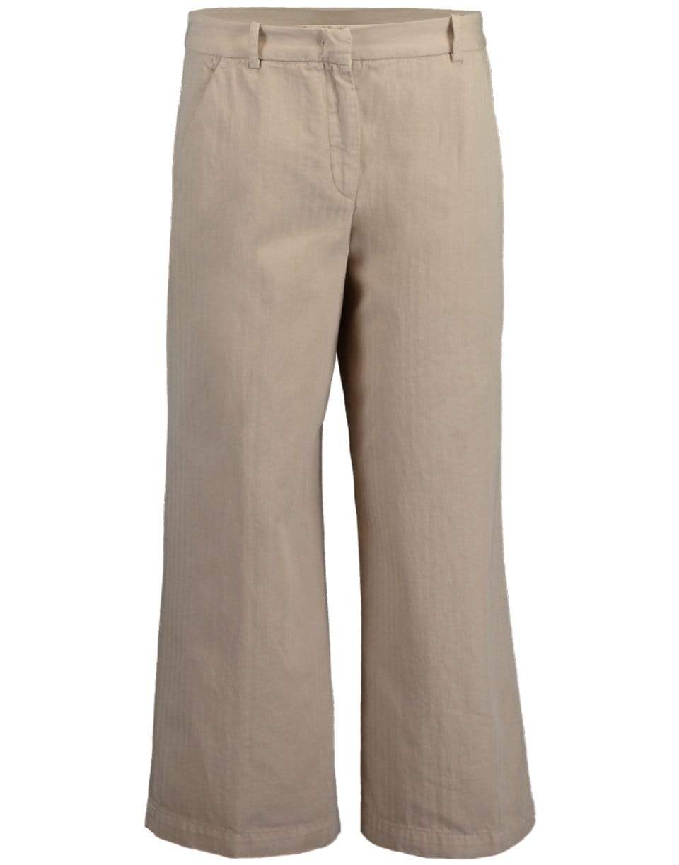 ASPESI-Cotton Linen Cropped Pant-