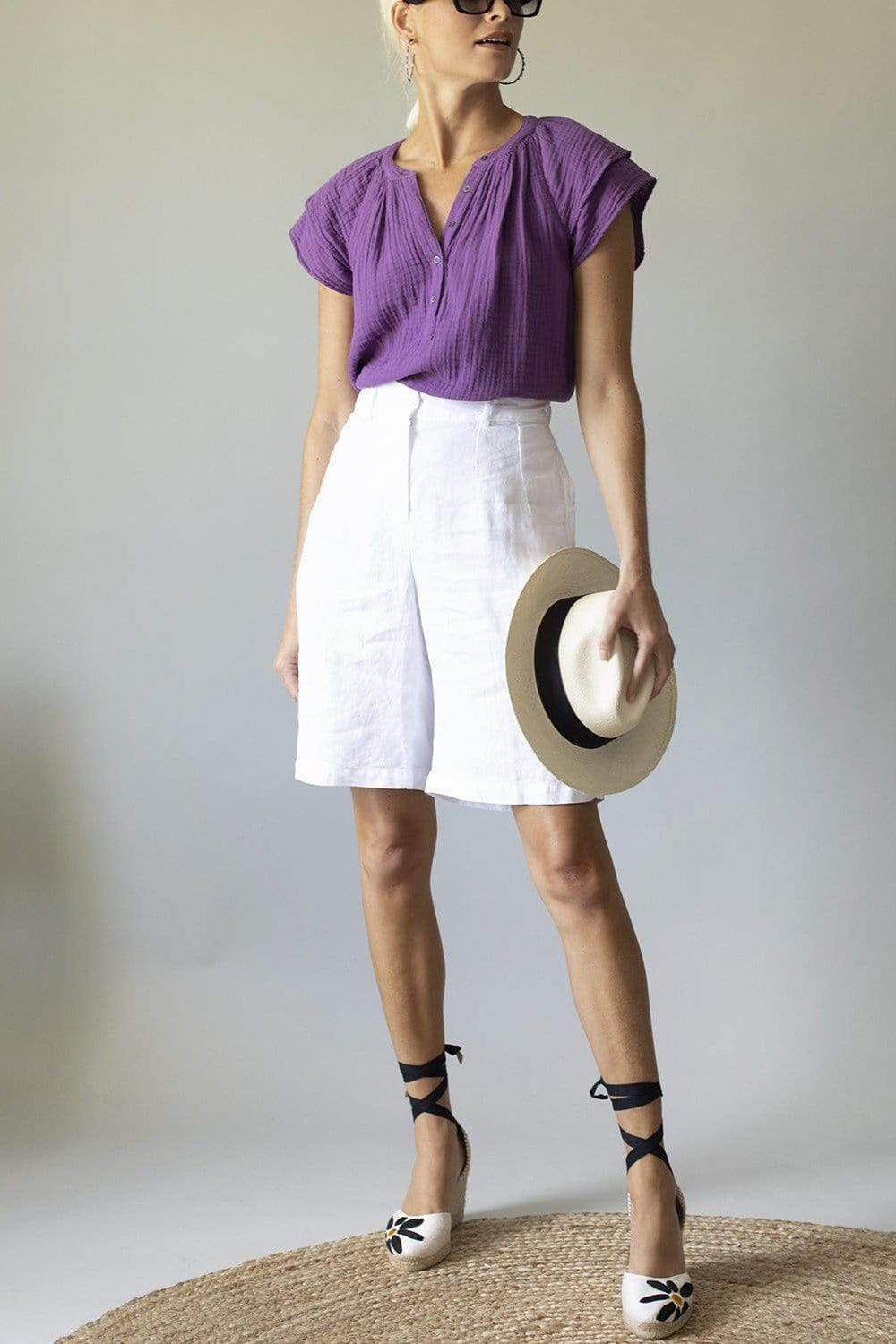 ASPESI-Classic Linen Bermuda Shorts-
