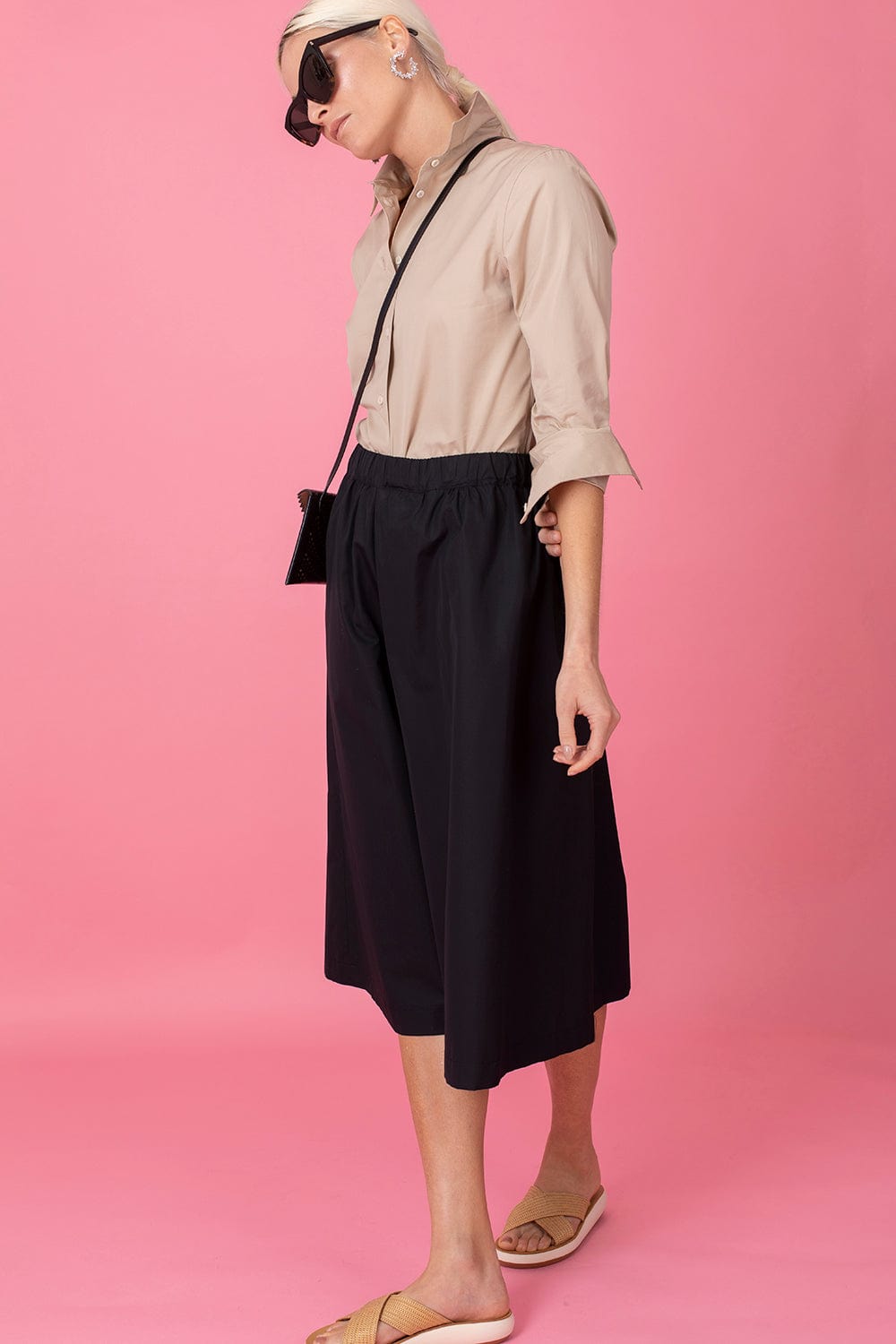 ASPESI-Long Sleeve Cotton Blouse - Beige-