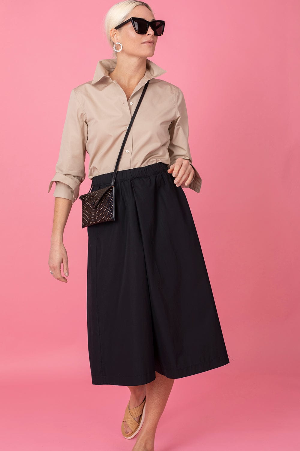 ASPESI-Long Sleeve Cotton Blouse - Beige-