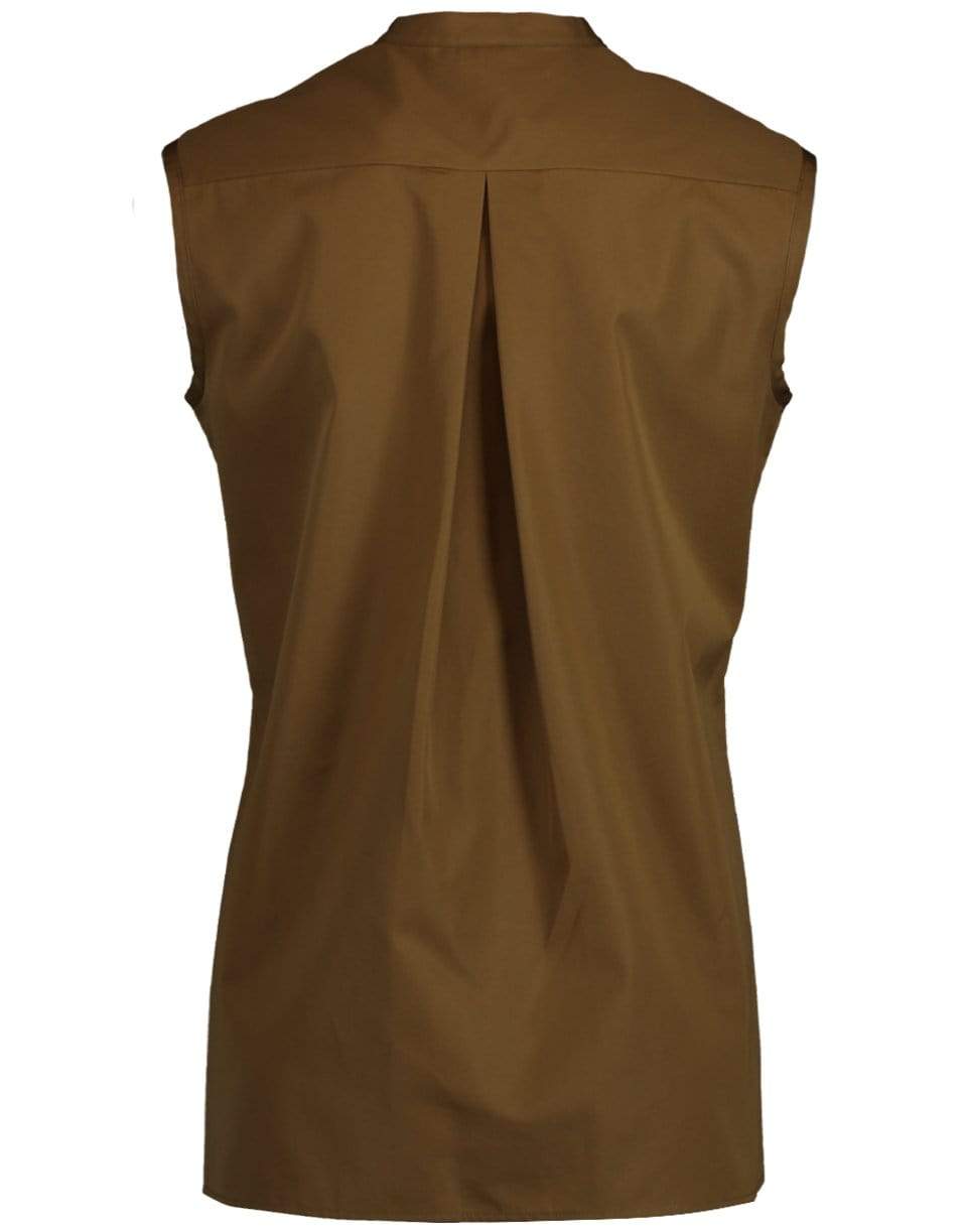 ASPESI-Cap Sleeve Henley Blouse-