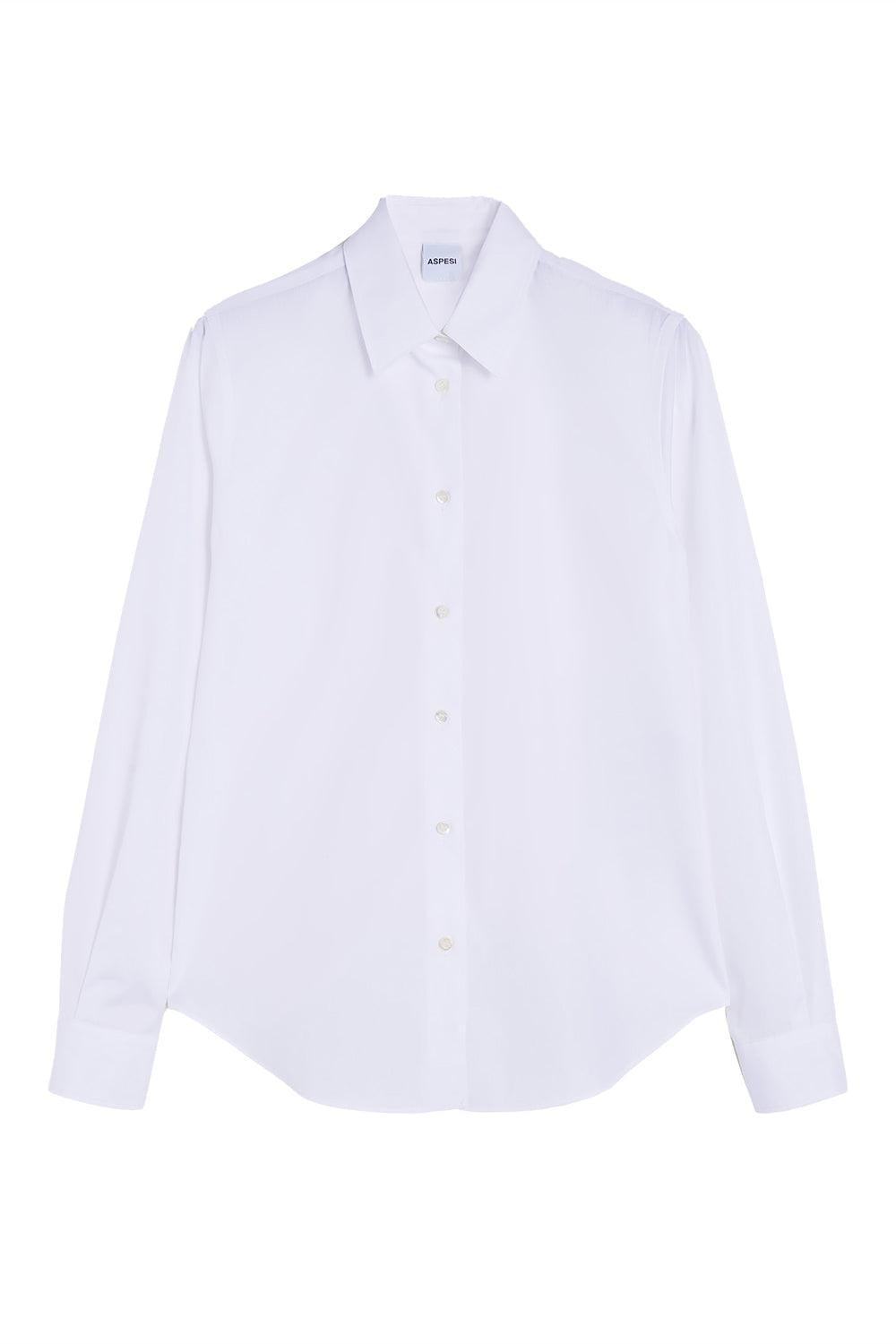 Long Sleeve Mod Shirt - White-WHITE-36-CLOTHINGTOPBLOUSE-ASPESI