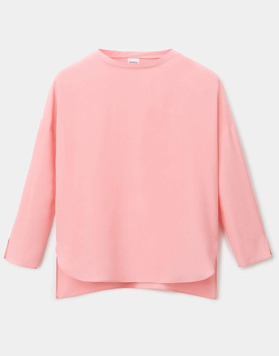 ASPESI-Long Sleeve Camica Top - Peach Melba-