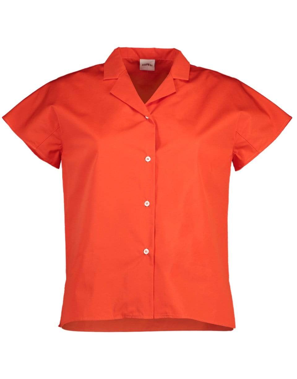 ASPESI-Camica Short Sleeve Top - Vermilion-