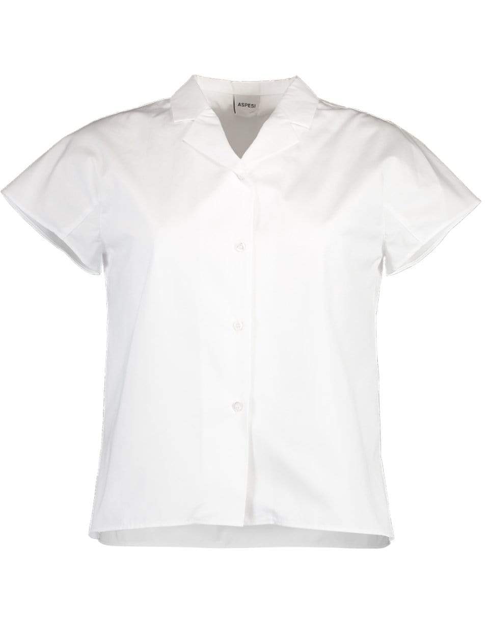 ASPESI-Camica Short Sleeve Top - White-