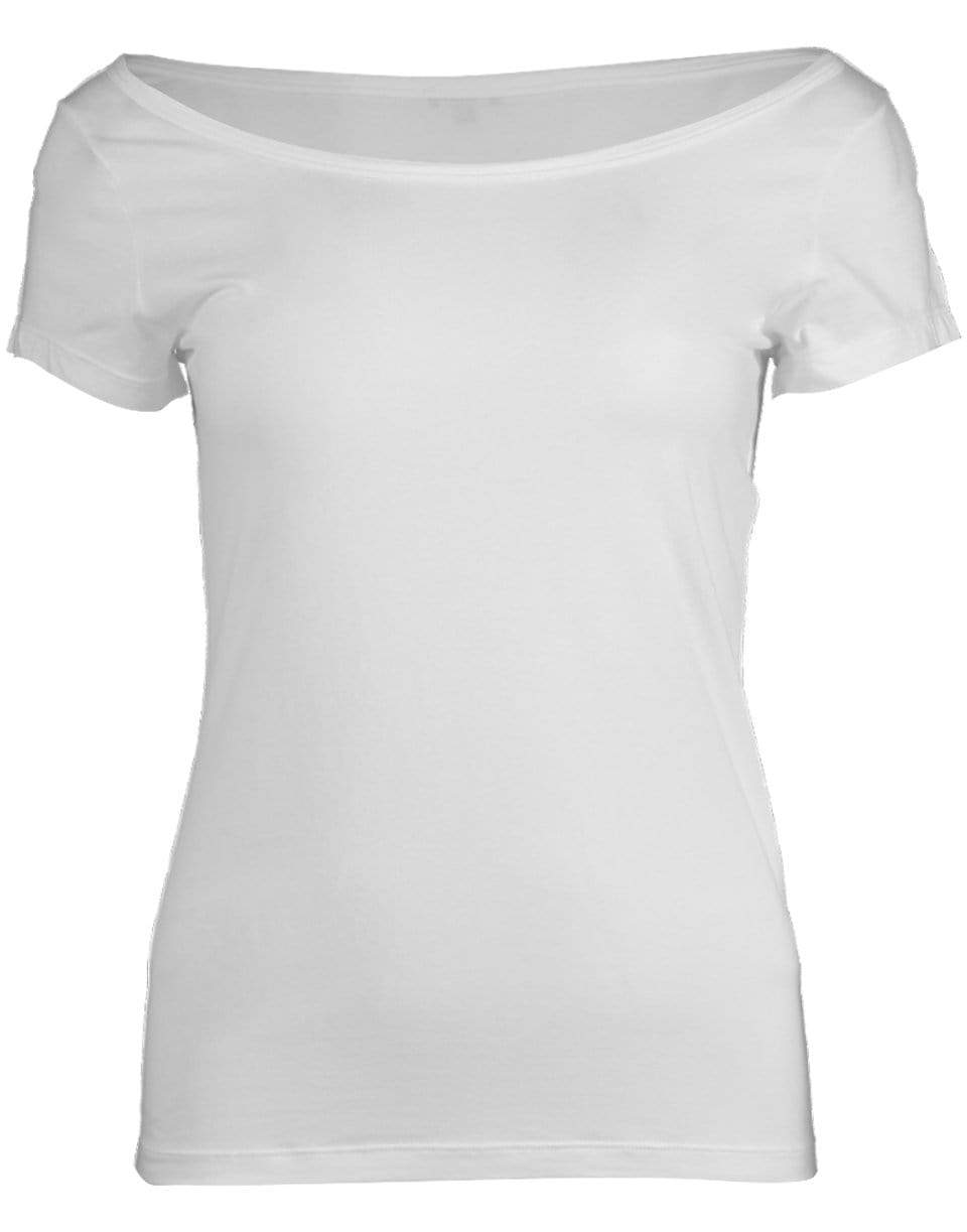ASPESI-White Ballet Neck T-shirt-