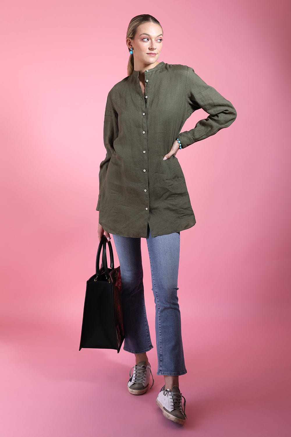 ASPESI-Long Sleeve Linen Tunic-