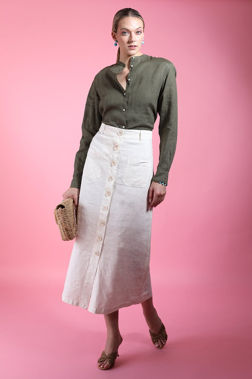 ASPESI-Long Sleeve Linen Tunic-