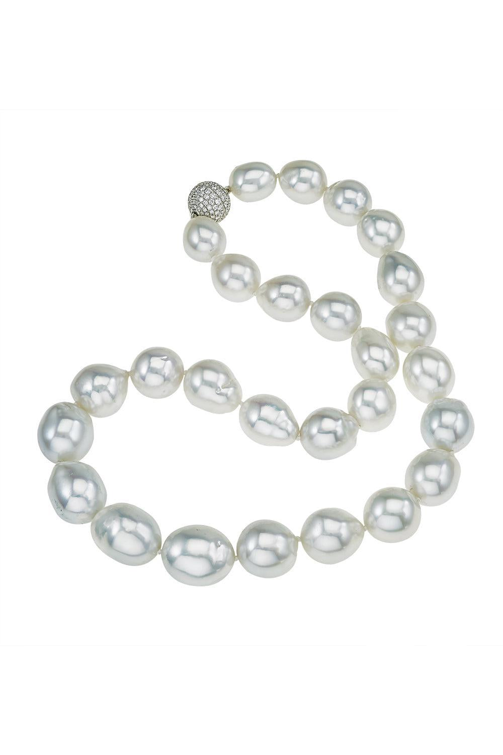 Baroque White South Sea Strand Necklace