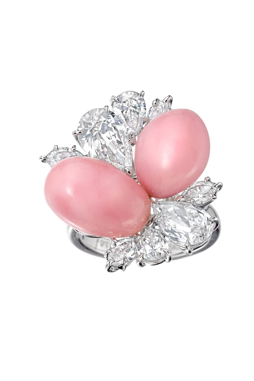 ASSAEL-Conch Pearl Diamond Ring-PLATINUM