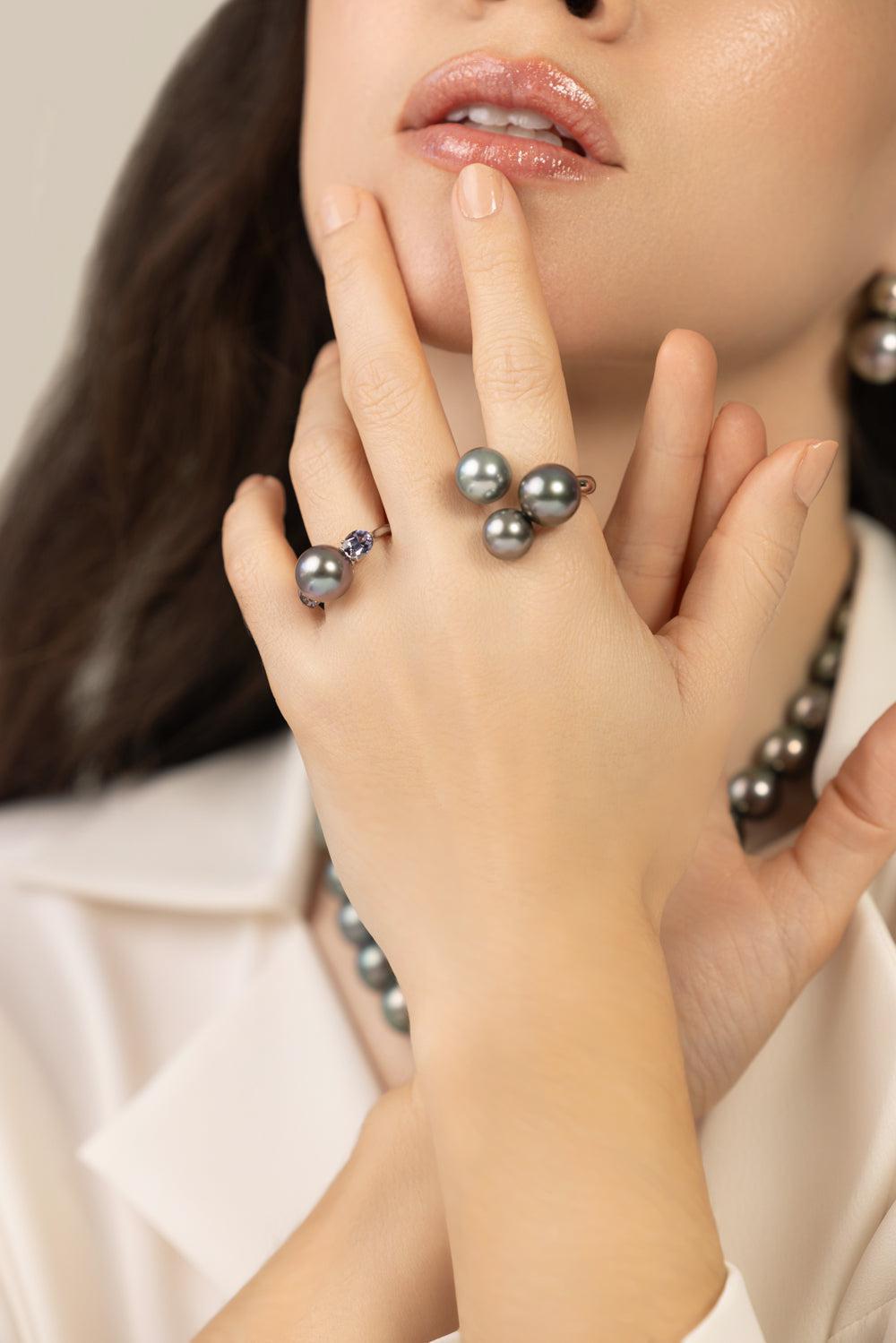 Tahitian Pearl Colors Collection Ring-PLATINUM-6.5-JEWELRYFINE JEWELRING-ASSAEL