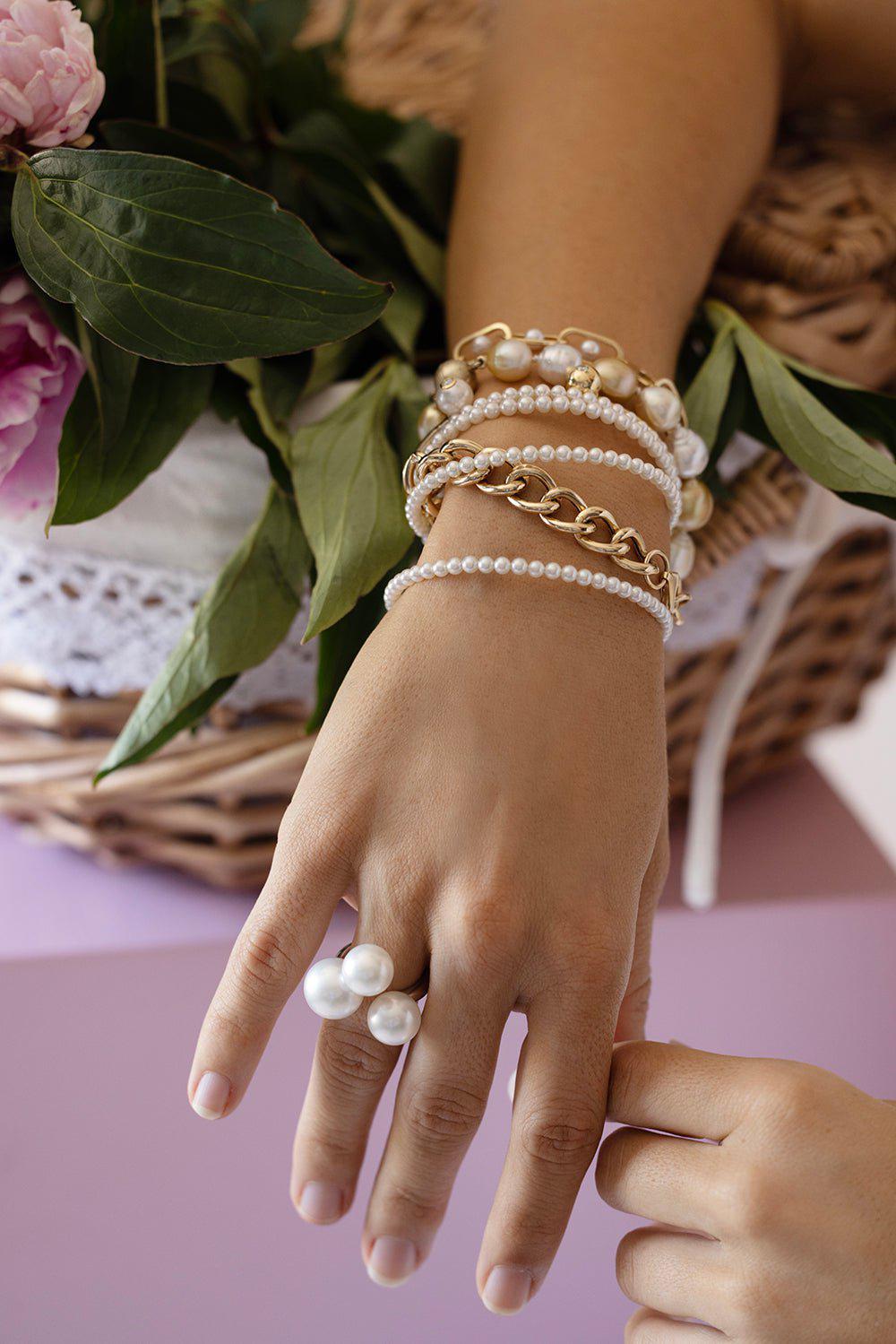 ASSAEL-Three Bubble South Sea Pearl Ring-WHITE GOLD